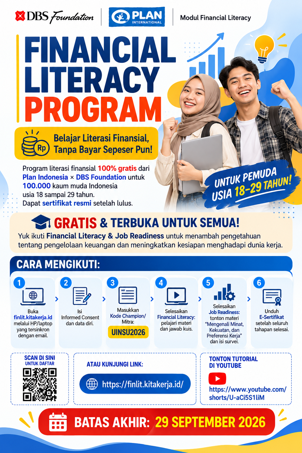 PROGRAM FINANCIAL LITERACY & JOB READINESS: Khusus untuk usia 18–29 tahun
